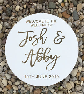 Engraved Welcome Wedding Round