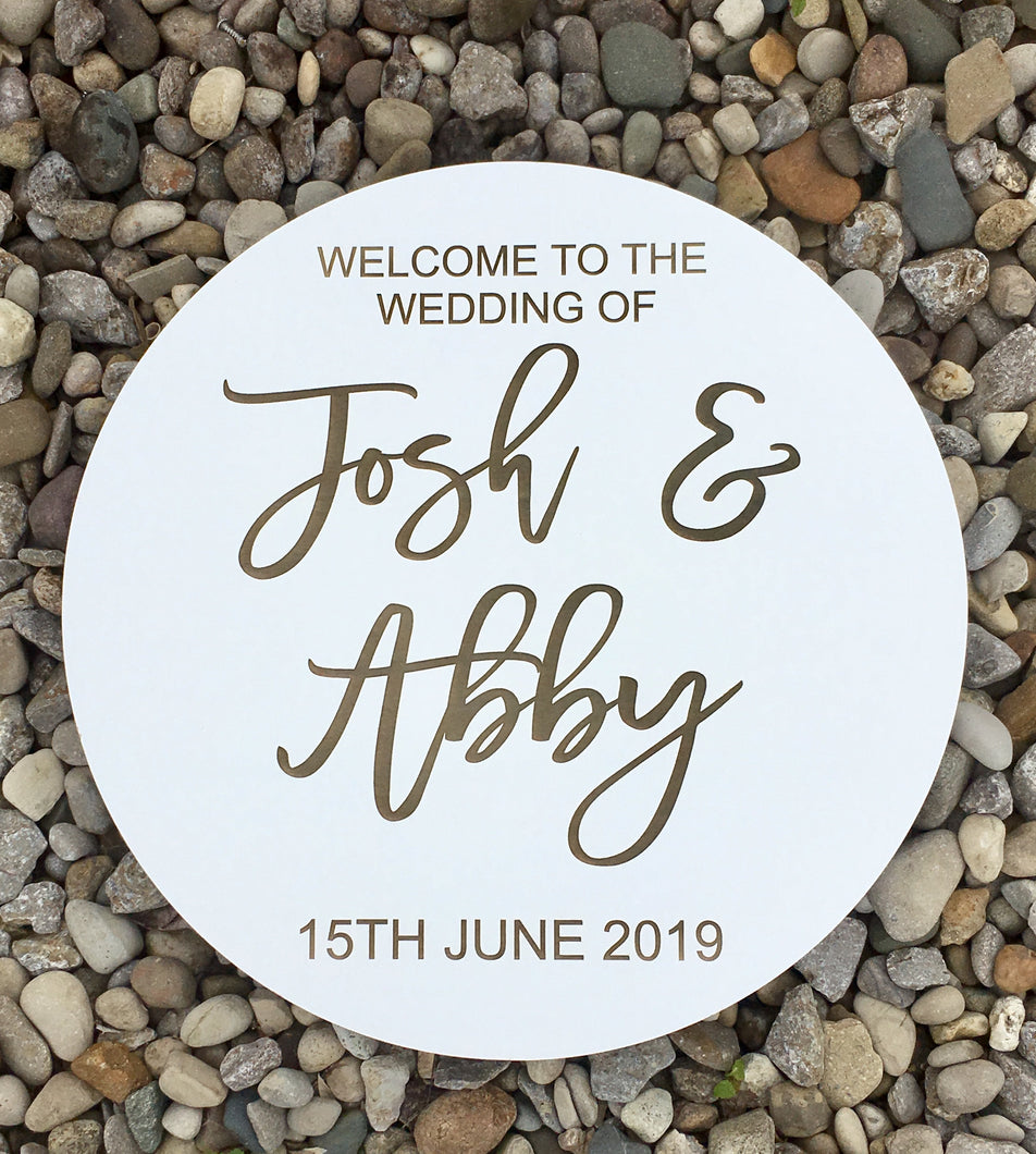 Engraved Welcome Wedding Round