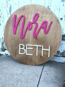 Personalized Round Wood Cut