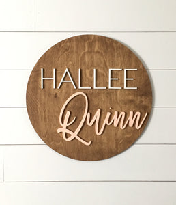 Personalized Round Wood Cut