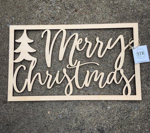 Rectangle Merry Christmas w/tree