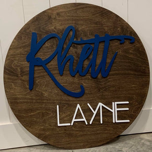 Personalized Round Wood Cut